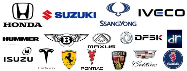Homda Ssangyong Dr Iveco Hummer Suzuki Isuzu Saab TESLA CADILLAC BENTLEY FERRARI DFSK PONTIAC ROVER MAXUS
